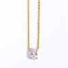 Stainless steel zircon oval circular water droplet pendant necklace with gold plating and color preservation
