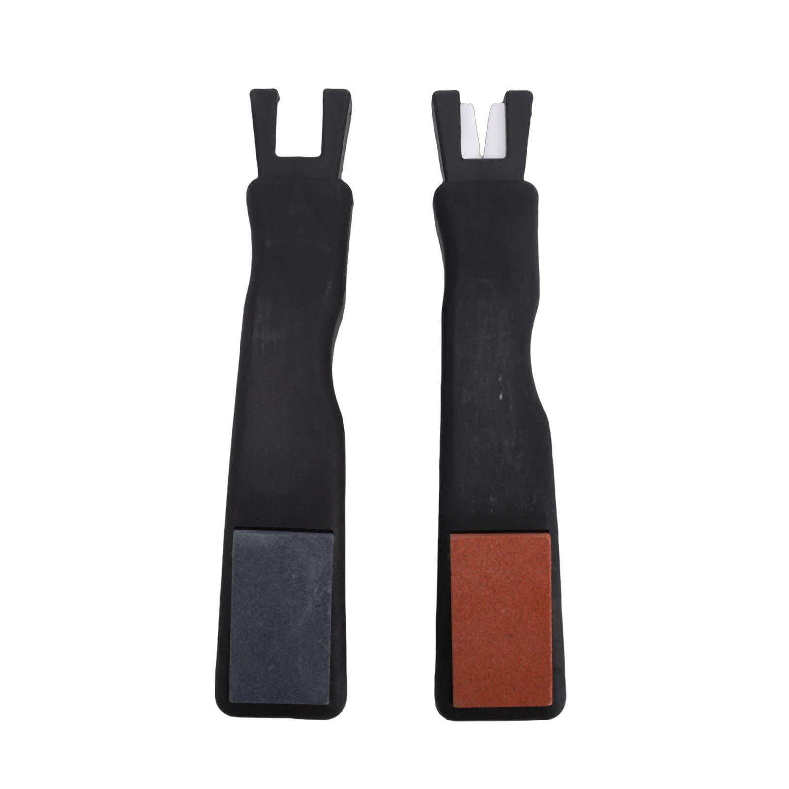 2PCS Ceramic Ice Skate Sharpeners V Shape Slot and Sharpening Stone Dual Sided Deburring Tool