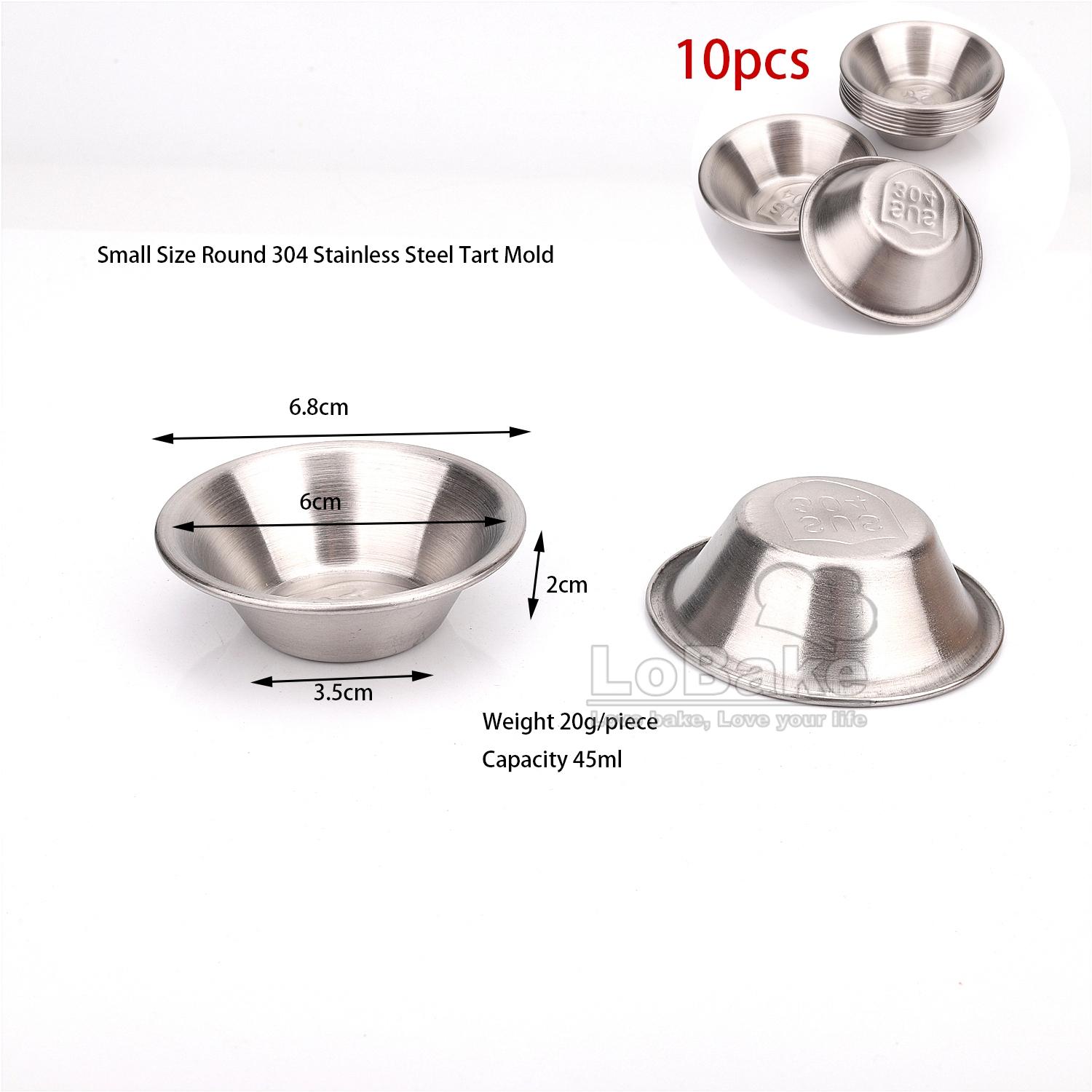 

10-30pcs 3 Sizes Round 304 Stainless Steel Egg Tart Molds Pudding Tin Cheese Pan Bowl Cake Holder For DIY Baking Accessories