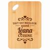 Planche À Découper - PLANETEE - Meilleur Quand Léana Cuisine - Bambou 30×20×1 Cm - Bords Arrondis - Trou 24 Mm