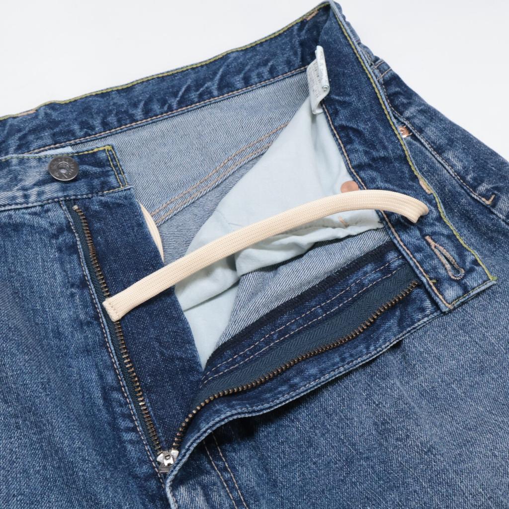 RhodolirioN QT1040 Indigo 5 Pockets Sarrouel Pants Bargain Denim Pants Bottoms 1 blueUsed