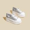 Thick-soled heightening little white shoes for women's 2025 summer new small heightening lightweight weaving hollow muffin sole casual shoes