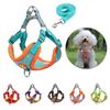 Dog Harness with 1.5m Traction Leash Set No Pull Dog Vest Strap Adjustable Reflective Breathable Harness for Dogs Puppy and Cats