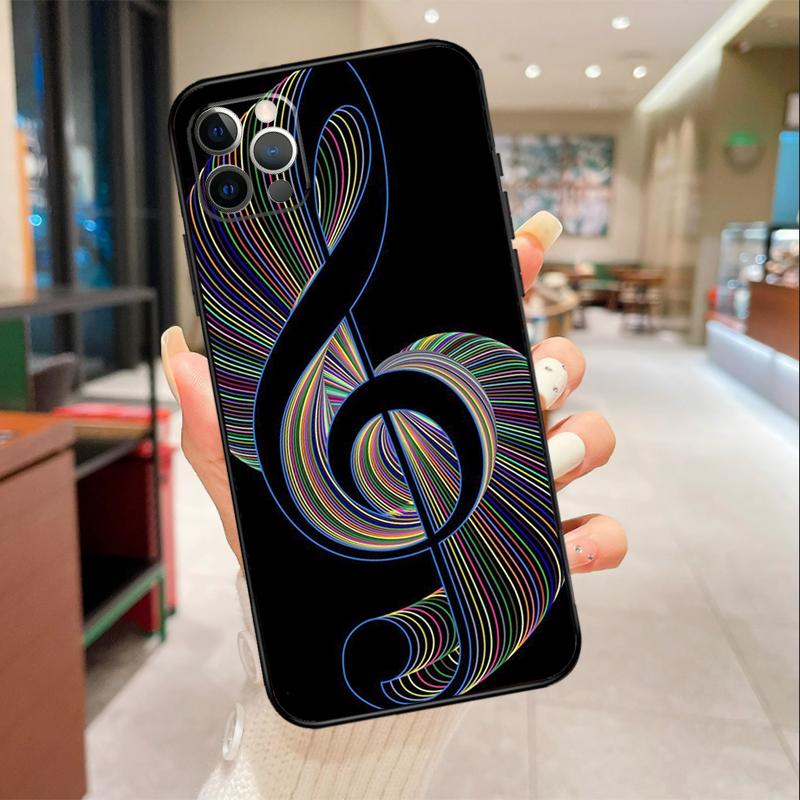 Musical Music Note Phone Case For iPhone 17 Air 16 15 13 11 12 14 Pro Max mini 15 16 Plus 16e Protective Cover