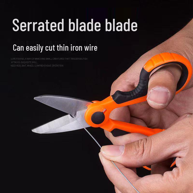 Stainless Steel Sawtooth Fishing Scissors for Line, Lure, and Lead Sheets