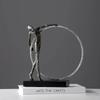Gymnastik Tanz Figuren Skulptur Schreibtisch Dekoration Handwerk Eisen Kreis Gymnastik Abstrakte Figuren Statue Raum Ästhetische Dekoration