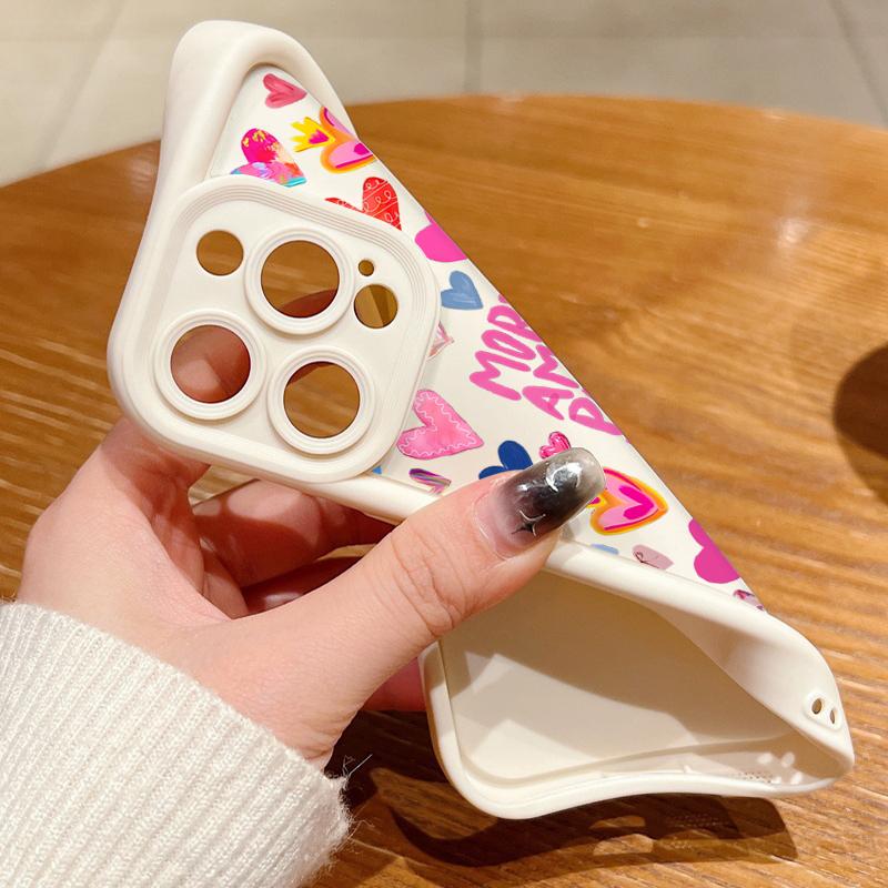 Heart Print Pattern Phone Case For iPhone Air 17 16e 16 15 Pro Max 16 14 Plus 13 12 11 Pro Max 7 8 Shockproof Soft TPU Silicone Cover