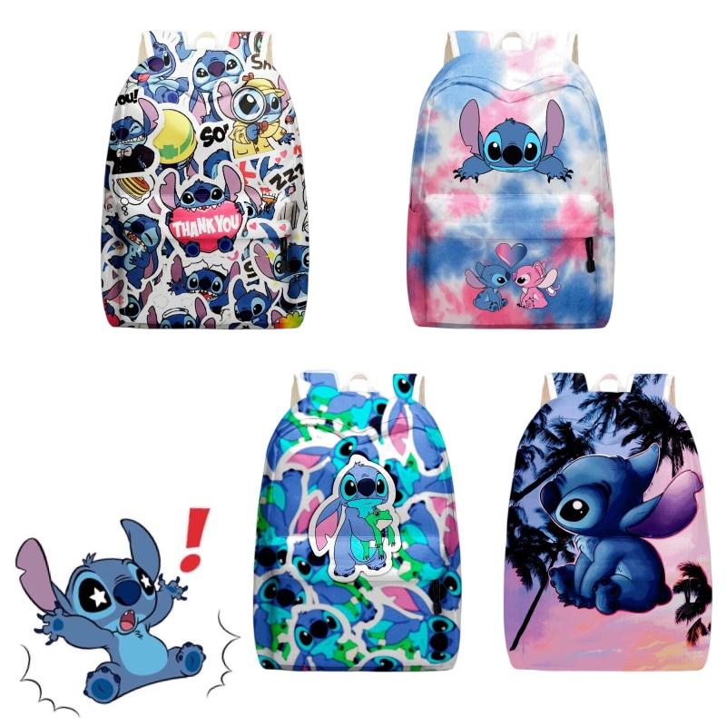 Zaino carino di Stitch per bambini con scomparti con cerniera e tasche