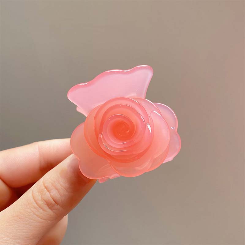 

Корейская заколка-краб для волос в виде цветка розы желеобразного цвета для женщин, девушек. Новая модная ацетатная цветочная заколка-акула, шпилька, аксессуары для волос