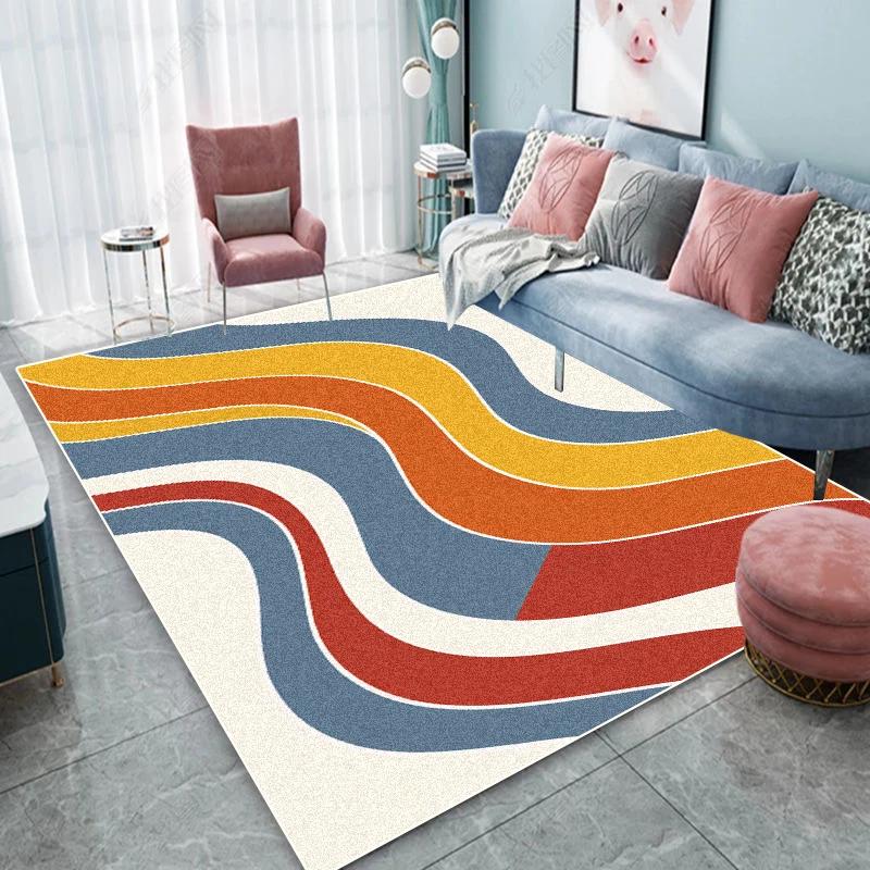 Elegant Geometric Area Rug for Bedroom Living Room Plush Soft Non-Slip Floor Mat for Lounge Home 80x120cm