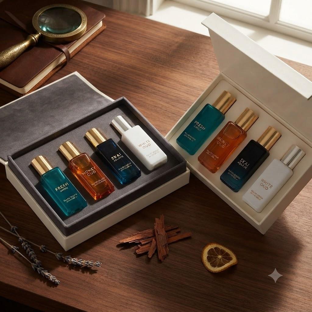 Luxury Women Perfume Gift Set | Date & Senorita Eau De Parfum | 4x20ml Long Lasting | Jasmine, Vanilla, Lotus & Musk