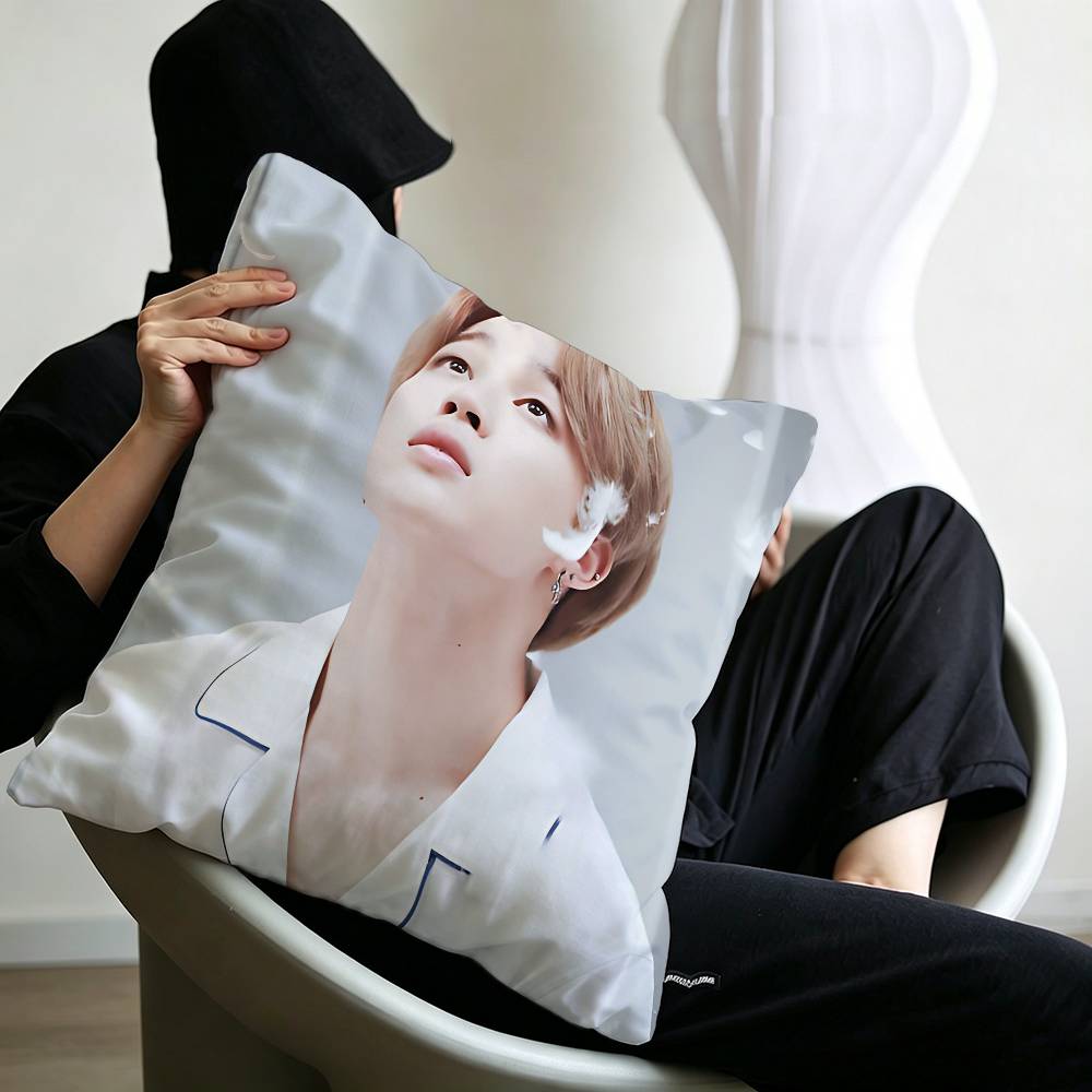 Singer JJiminS Kpop Cushion Cover Pillow Cover Decor Pillowcase Printed Cushion Case for Couch