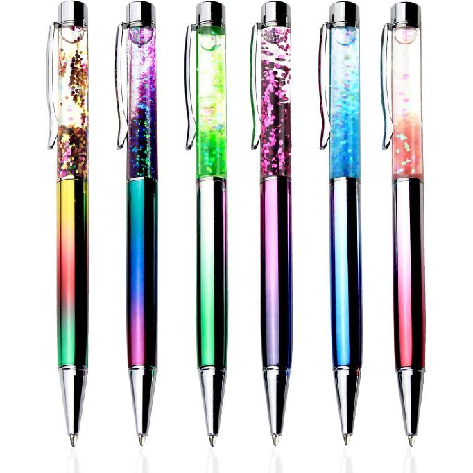 Abhay Liquid Sand Glitter Pen Metal Ballpoint Pens Metal Ball Pens Floating Glitter Dynamic Liquid Sand Pen for Office Supplies
