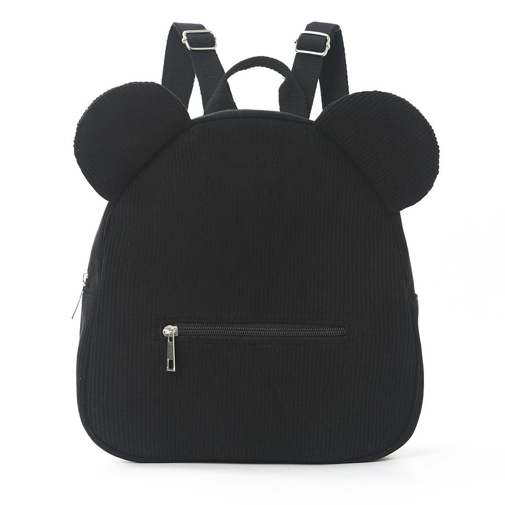 Kids Plush Backpack Fashion Bear Ear Backpacks Children's Cute Cartoon Backpack Corduroy Backpack for Girls Children's Gift