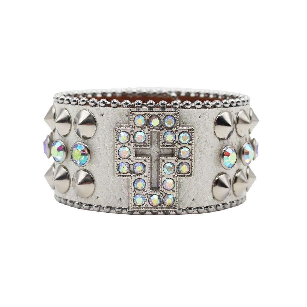 American Rhinestone Rivet Bracelet Bracelet Cross Decoration Punk Gothic Personalized Jewelry