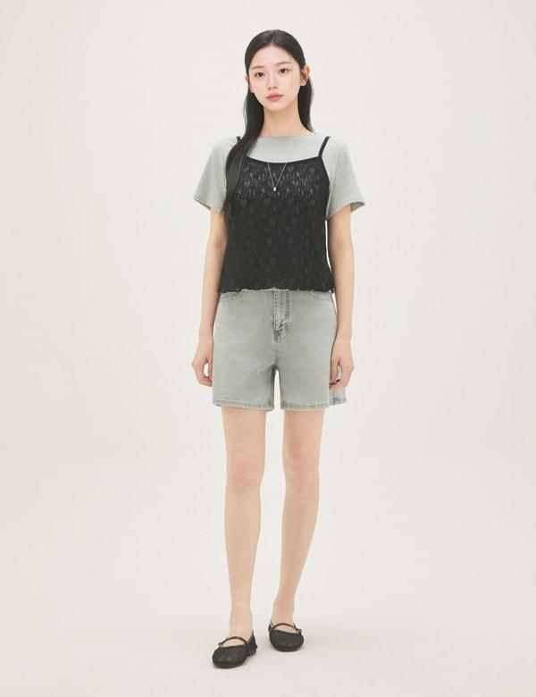 ROEM Basic Denim Shorts Rmtjg26G11