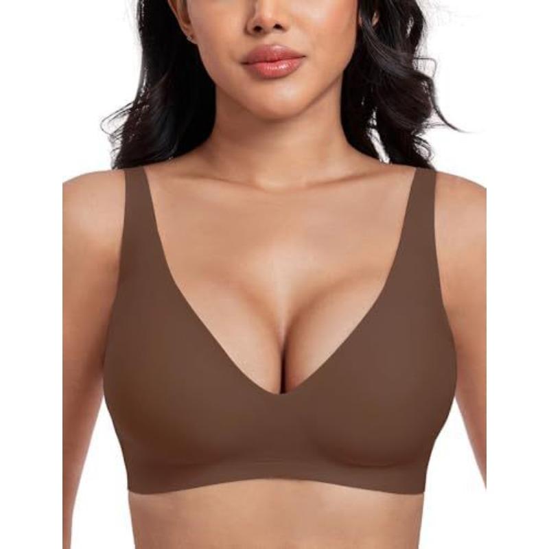 Roagous Deep, Bra Women's Rimless Seamless Bra Women's Rimless Low Chest, Shirt Bra