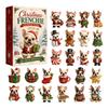 Acrylic Collectible Toys 2026 Dog Christmas Advent Calendar, 24-Day Ornament Set with Mini Puppy New Year Celebration Gift Figures, 2D