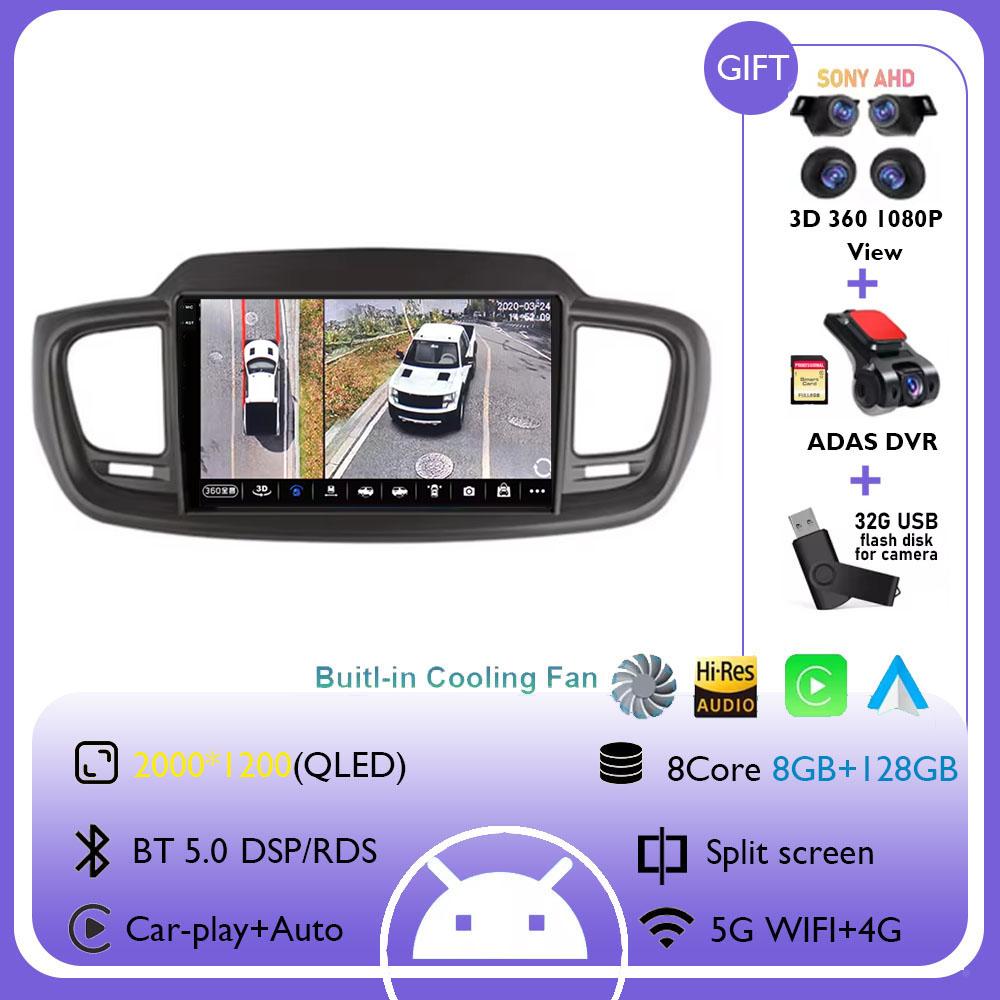 Radio Samochodowe Android 14 Dla Kia Sorento 3 2014 - 2017 Stereo Nawigacja GPS Carplay Multimedia Odtwarzacz Wideo BT DSP Brak 2 din DVD