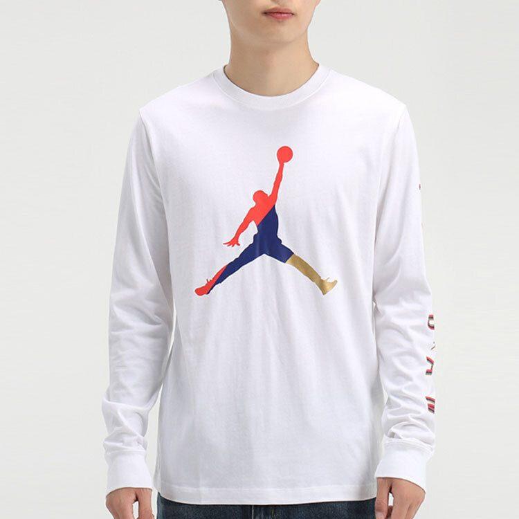 Jordan T Shirts Men's White Crew Neck Moderate Straight Fit CN3503-100