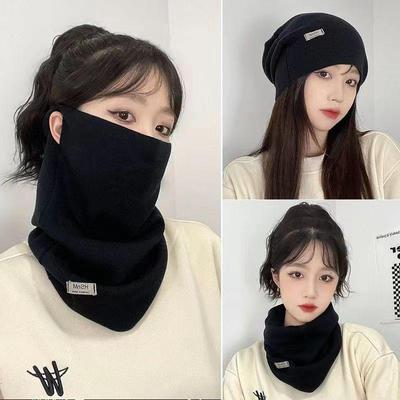 Maschera Antivento e Sciarpa da Donna Lavorate a Maglia a Quadri da Appendere alle Orecchie per Autunno/Inverno Protezione Esterna del Collo