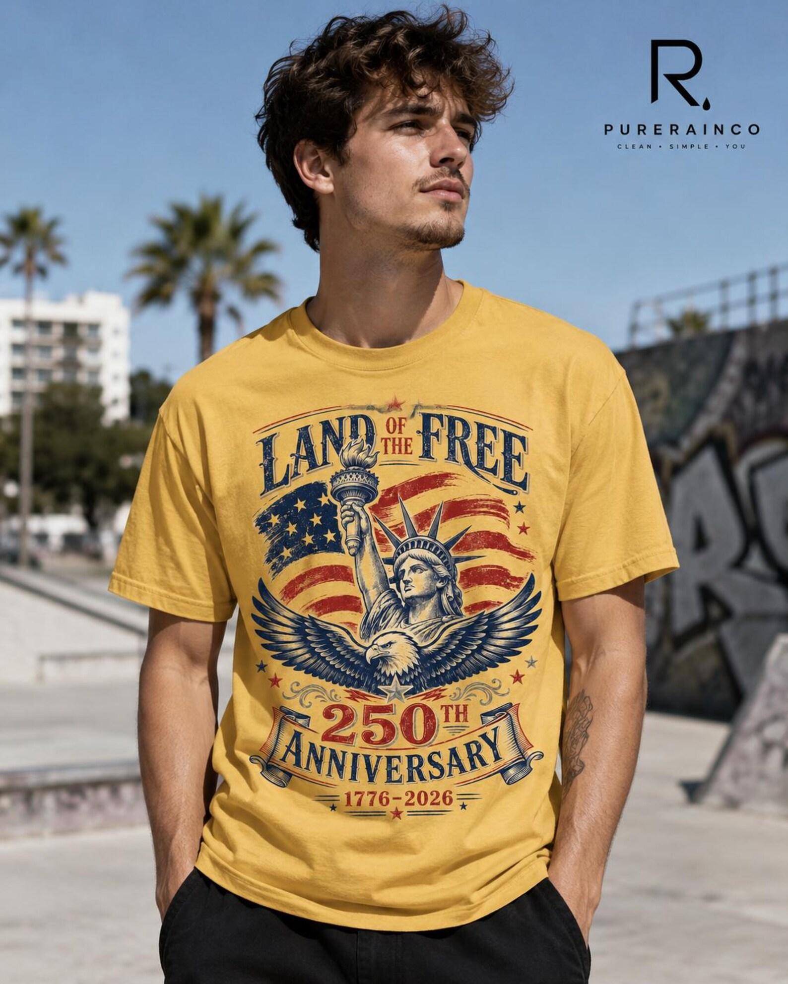 Land Of The Free Shirt, 250th Anniversary USA T-Shirt, Patriotic Statue Of Liberty Tee XL