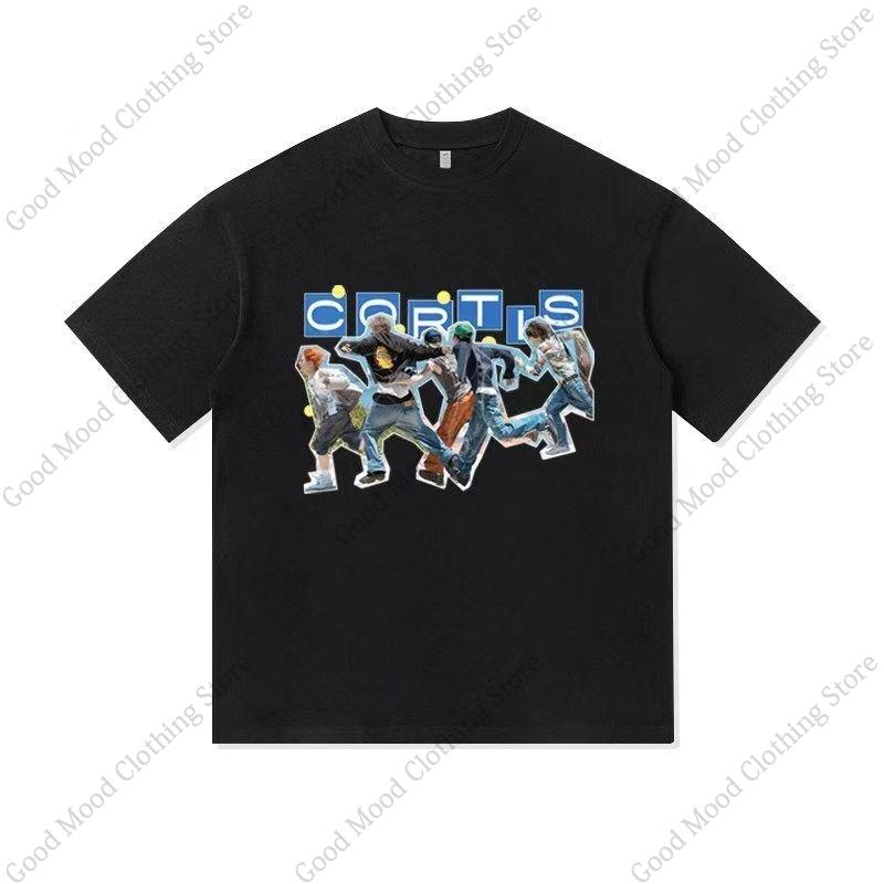 CORTIS Print T Shirt Fashion Street Hip Hop Retro JUHOON KEONHO SEONGHYEON Print Tshirt Kpop Fans Cotton Short Sleeve Tee Tops