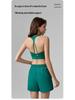 Completo Sportivo Donna Asciugatura Rapida Primavera/Estate 2026: Pantaloncini Anti-Esposizione, Capo Esterno Leggero con Spalline, Biancheria Intima da Yoga.