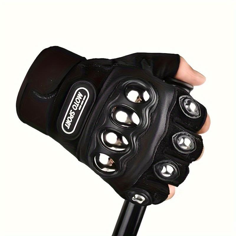 2pcs Black Outdoor Knuckle Motorcycle Power Sports Gloves