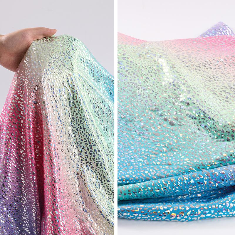1M Glitter Laser Stretch Fabric 4 Way Stretch Iridescent Holographic Cloth For DIY Wedding Party Stage Costume Background  Decor