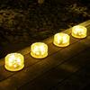 Solar Glass Ice Brick Lamp for Outdoor Walkways and Gardens