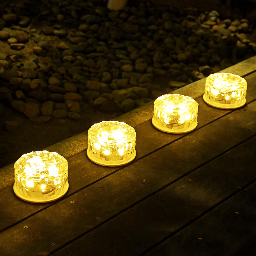 Solar Glass Ice Brick Lamp for Outdoor Walkways and Gardens