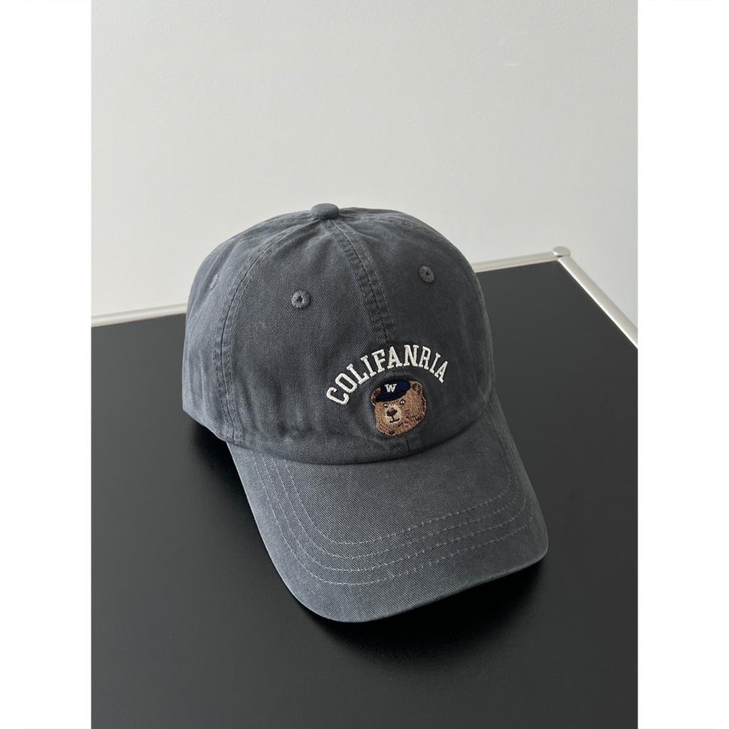 Bear Embroidered Colifanria Baseball Cap With Adjustable Sun Protection Outdoor