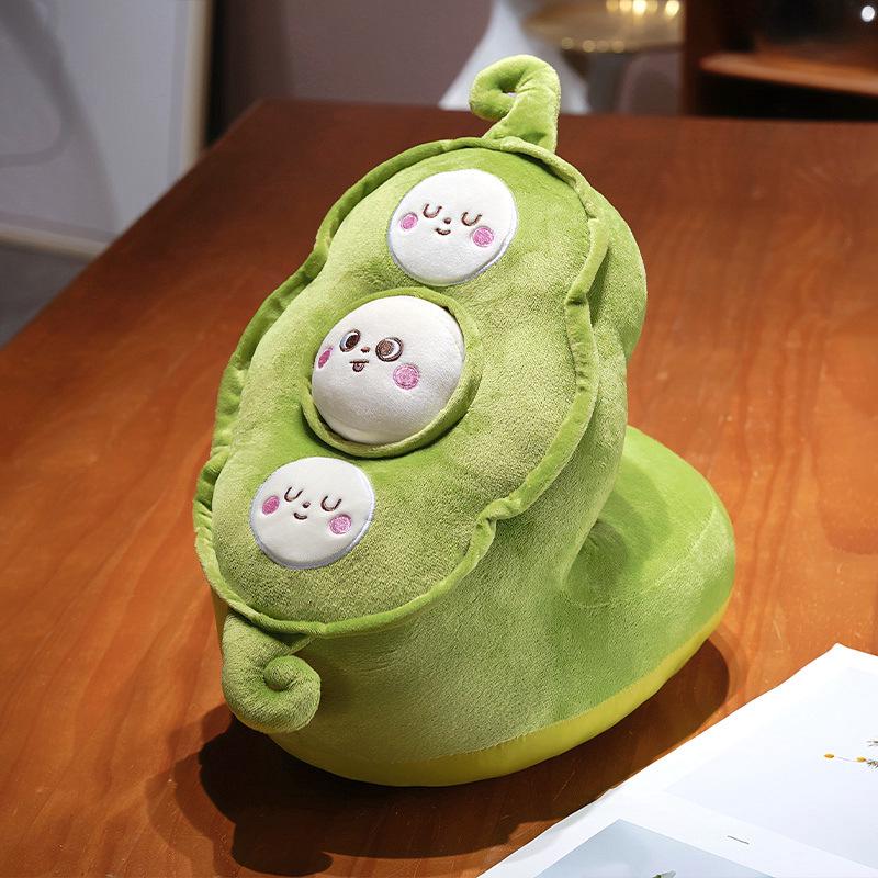 

Creative Cartoon Pea Pod Ice Silk Nap Pillow - Breathable Backrest for Office, Lunch Break, Students, and Children. 28x20cm