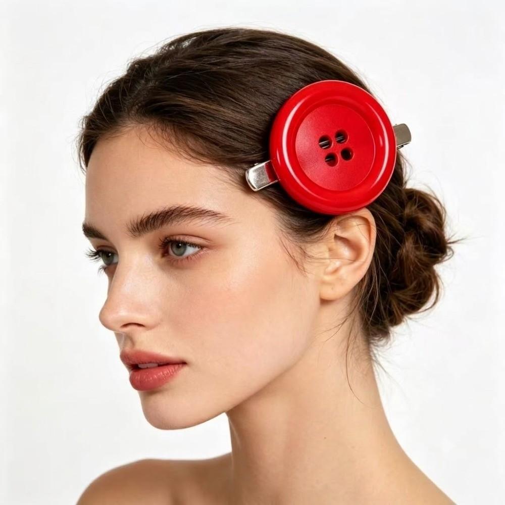 Exaggerated Hair Side Clip Colorful Hair Accessory Extra Large Button Hair Clip Daily Decoration