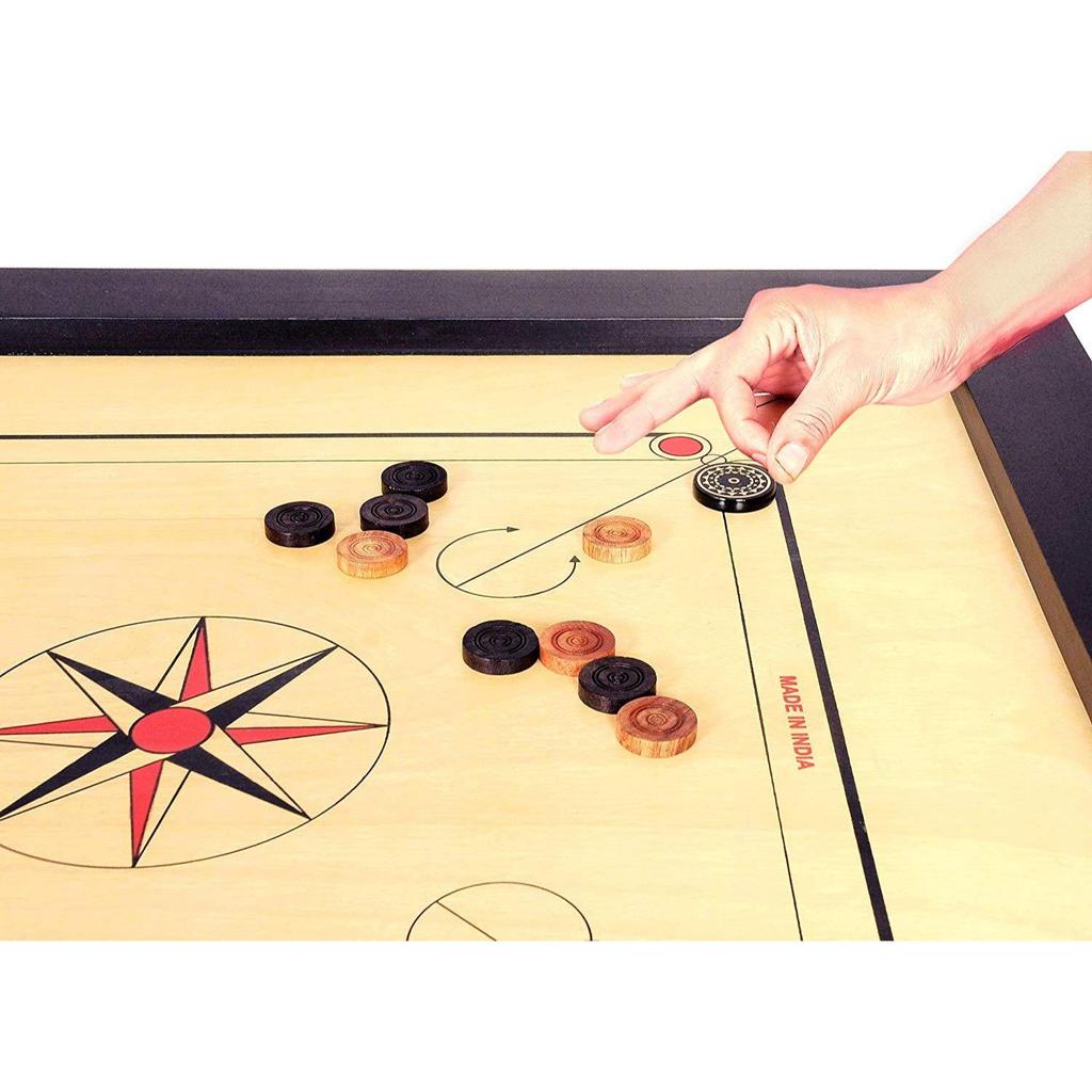 Superior Matte Finish Club Carrom Board for Professionals Clubs with Coins Striker and Boric Powder Beige (xx-Large 35 Inch 8mm)