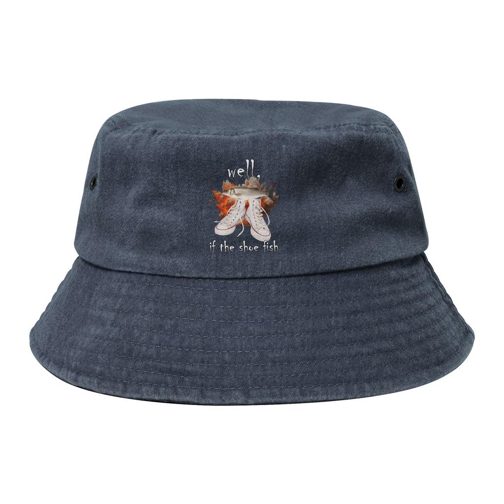 Unisex Bucket Hat Well If The Shoe Fish Summer Beach Vacation Getaway Headwear Packable Fishing FisherUnisex Caps Panama Hat