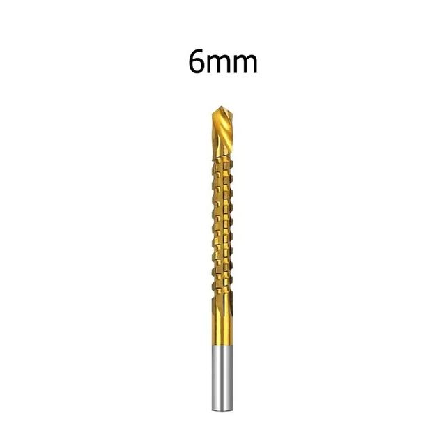 6pcs/lots 3-8mm Titanium Coated HSS Drill Bit Electric Drill Plastic Metal Hole Grooving Drill Saw Carpenter Woodworking Tools