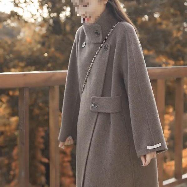 Women's Popular Wool Coat: New Autumn/Winter Korean & Hepburn Style with Stand-Up Collar