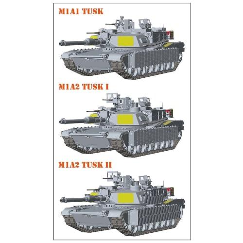 Ryefield Models 1/35 Scale Modern U.S. M1A2 SEP Abrams TUSK I/TUSK II/M1A1 TUSK 3-in-1 Kit Plastic Model Kit RFM5004