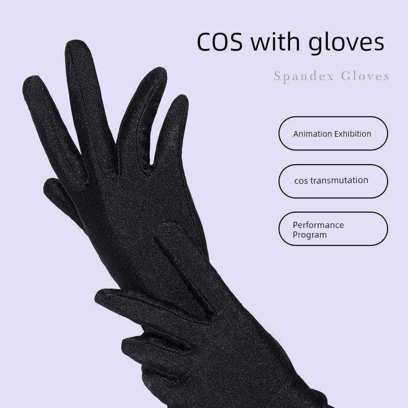 

Cos Black Gloves Cross-Dressing Teacher Student Uniform Cartoon Also Slim Looking Elastic Close to Hand Classy Thin Gloves Black COS gloves (hand) 1 pair/Men One size