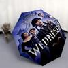 1pc Wednesday Addams Nevermore Academy Automatic Open Close Umbrella Windproof Canopy, Automatic Open Close Button10200