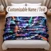 Music DJ Theme Soft Blanket Personalized Custom Name Text Print Warm Blanket Home Sofa Bedroom Decor
