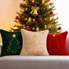 Christmas Throw Pillow Cover 18x18 Inch Plush Decorative Pillow Cover Xmas Tree with Embroidered