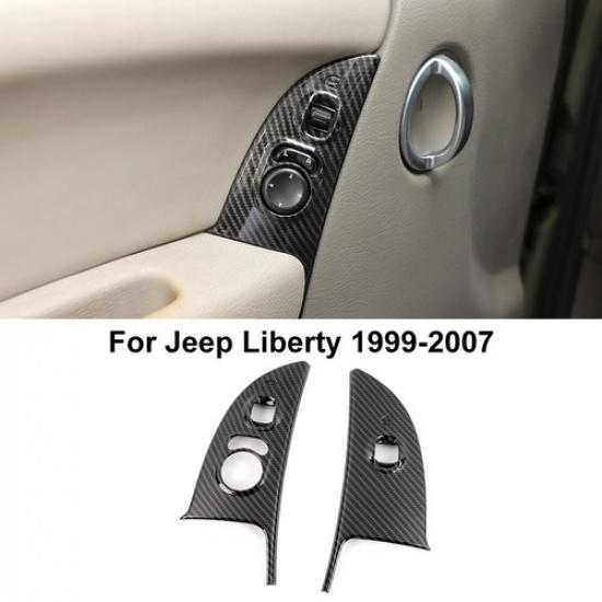 Interior Door window switches Panel Trim Cover for Jeep Liberty 1999-2007 Carbon