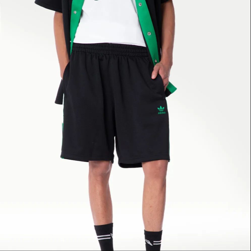 Adidas Originals Trefoil 3 Stripes Minimalistisk Elastisk Midje Shorts Herre Underdeler Svart II5781