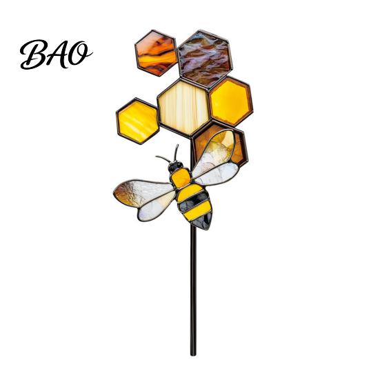 Colorful Yard Stakes Planter Insert Stake, Double-Sided, Flower Pot Decor Metal Garden Decorative Insect Animal Stake for Plant Pots Bed Decoration