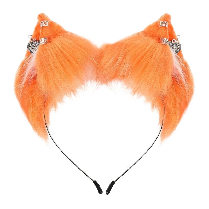 Realistic Cosplay Foxes Ears Hairband Lightweight Headband Comfortable Design For Halloween Stage Performances Daily Use