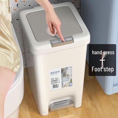 Household Bathroom Trash Can with Lid, Large Capacity, Foot Pedal Wastebasket for Kitchen, Living Room, or Toilet