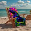 Personalisierbares Ultra-Weiches Strandtuch mit Dinosaurier-Thema, Ideal für Pool - Camping, Tauchen - Perfekter Reisebegleiter, Lebendiges Strandtuch.